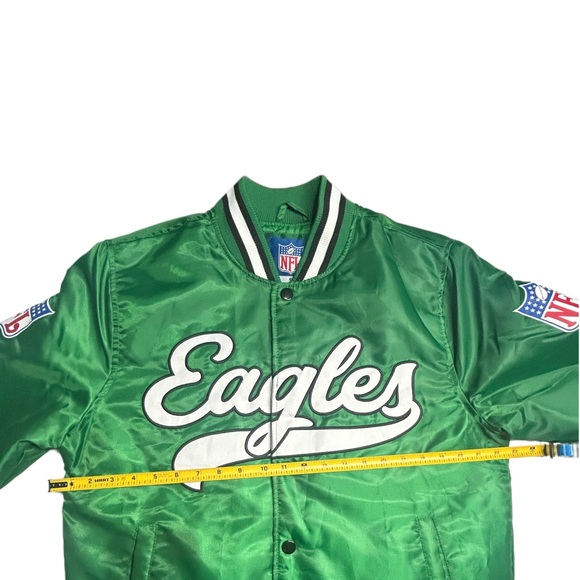 Philadelphia Eagles Kelly Green Satin Bomber Jacket - Picture 3 of 7